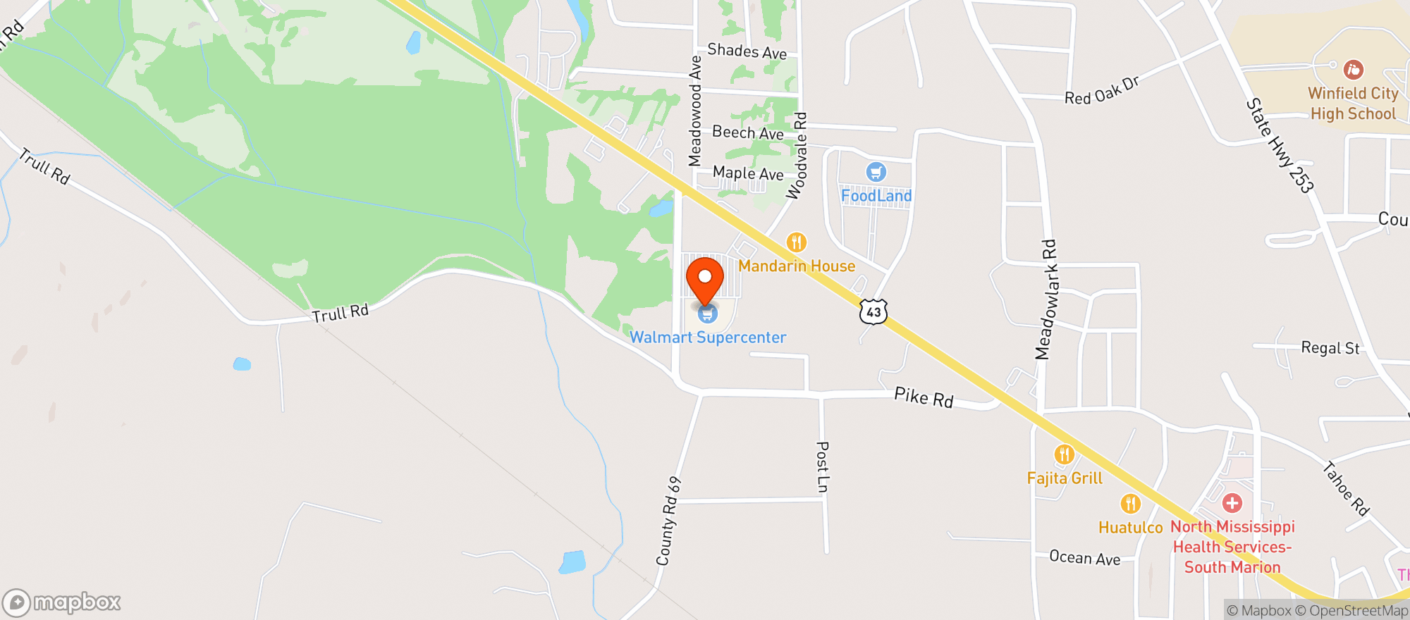 Map showing Walmart Supercenter