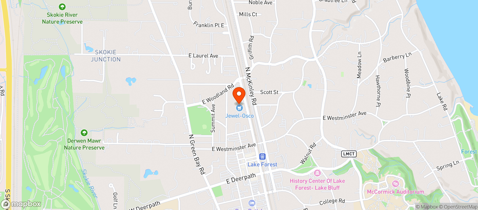Map showing JEWEL OSCO