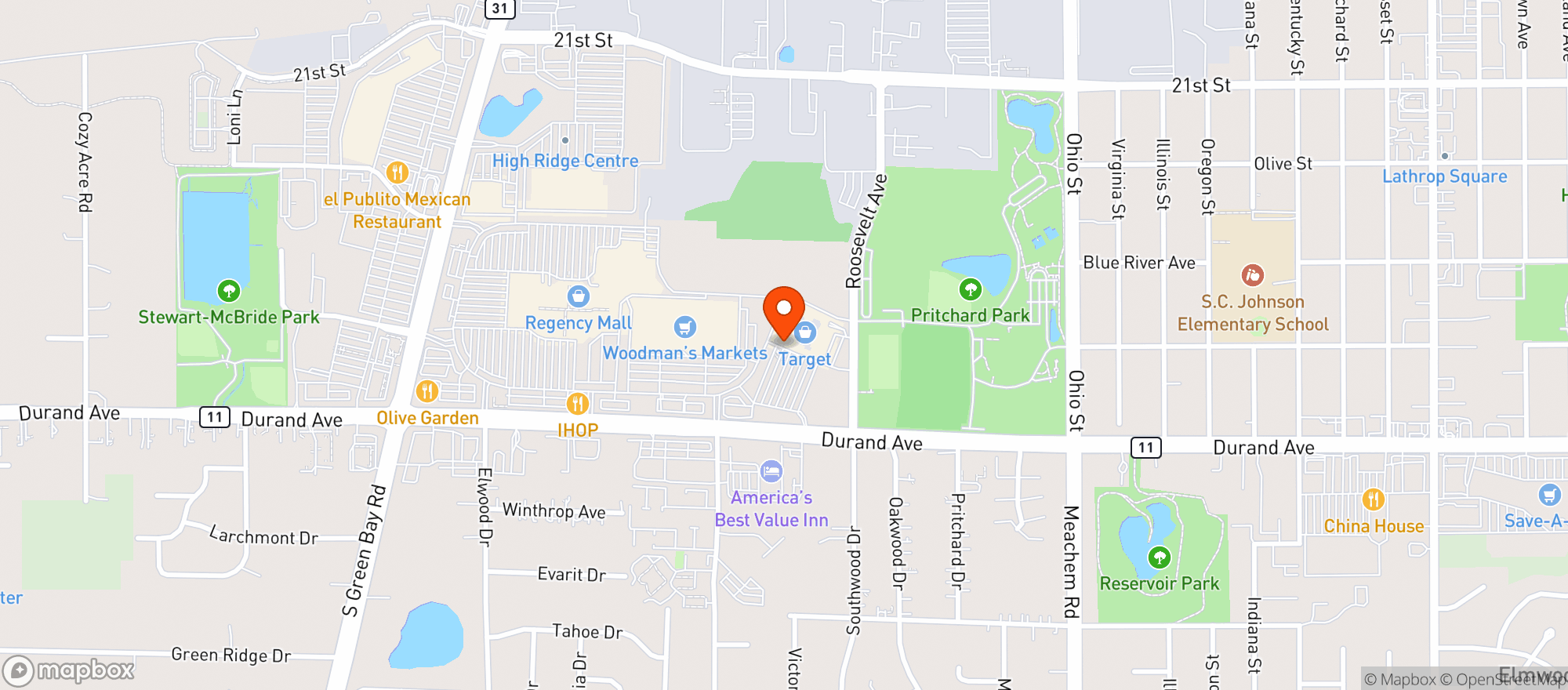 Map showing Target Store