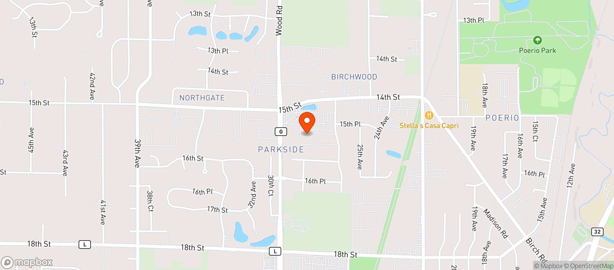 Map showing Kenosha No. Piggly Wiggly