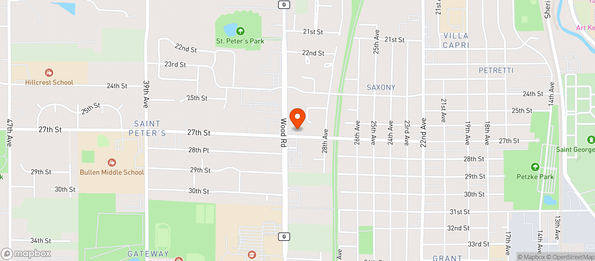 Map showing Clubhouse Pub & Grille