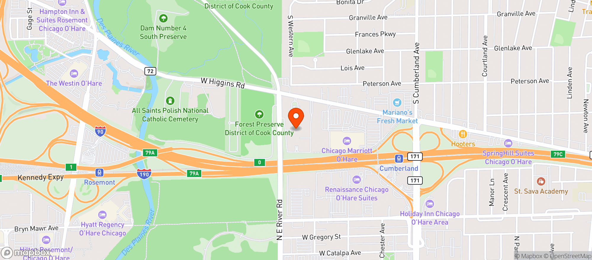 Map showing IGA - HQ