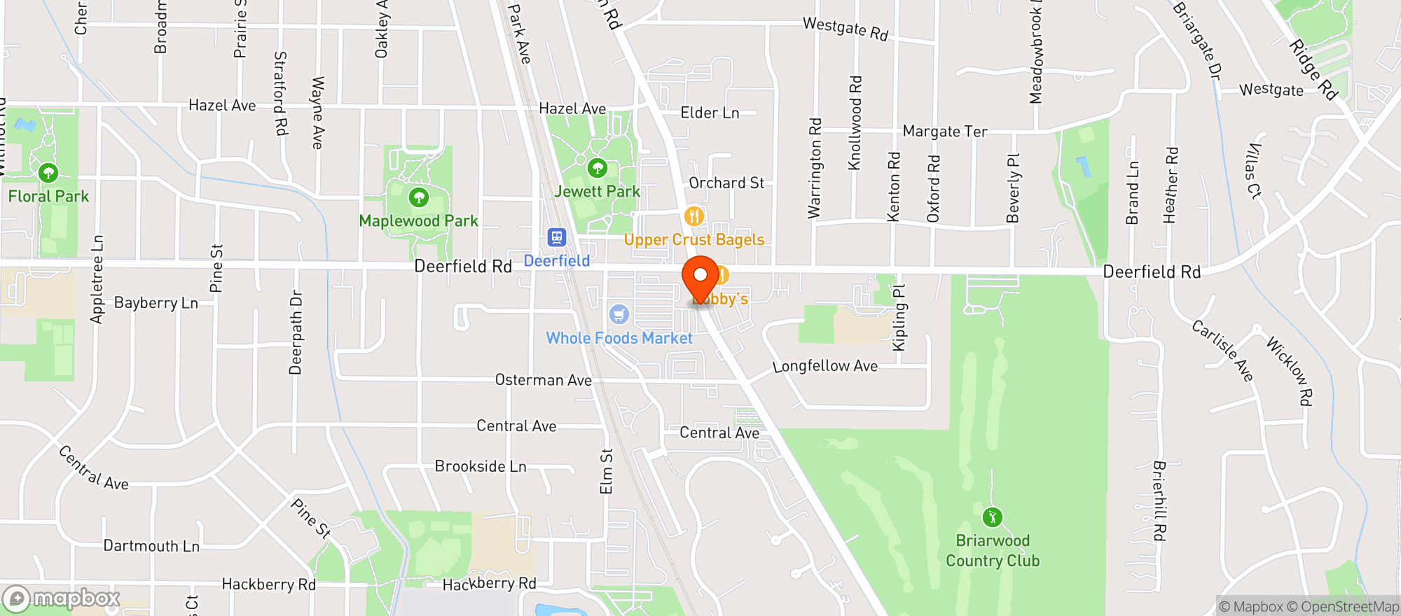 Map showing Whole Foods- Deerfield