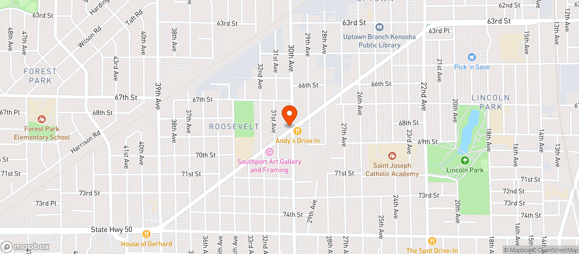 Map showing Angry Bob`s Sports Bar