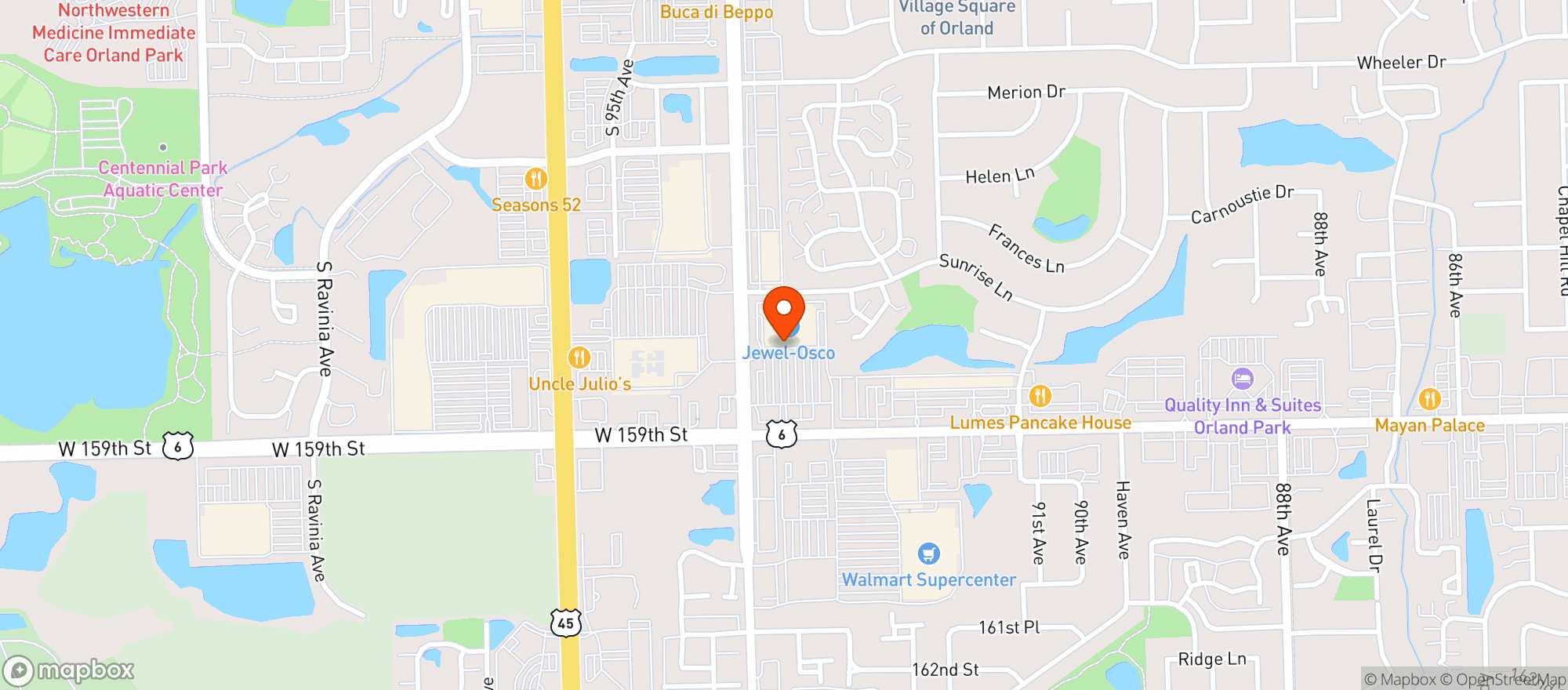 Map showing Jewel Osco