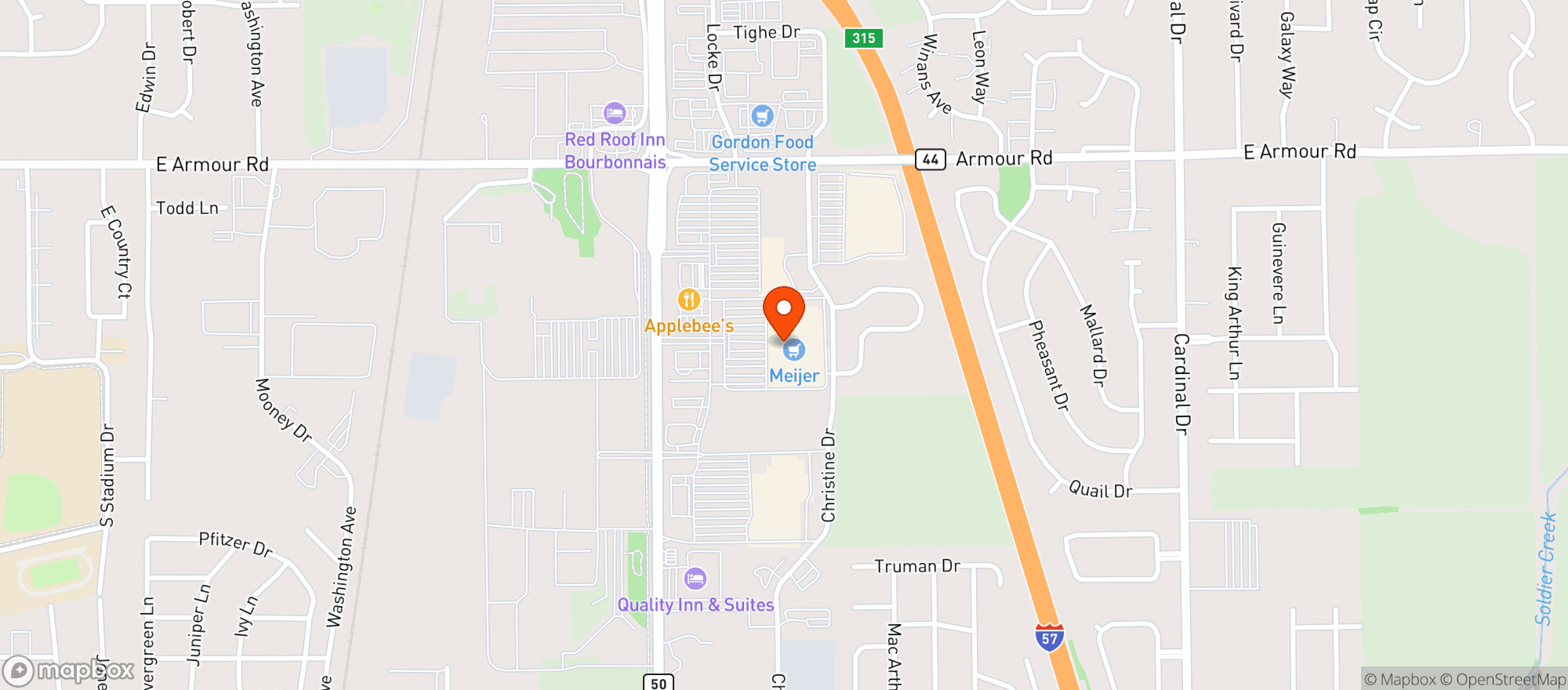 Map showing Meijer