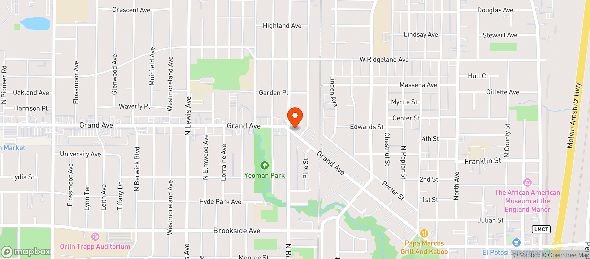Map showing Grand Avenue Super Liquor