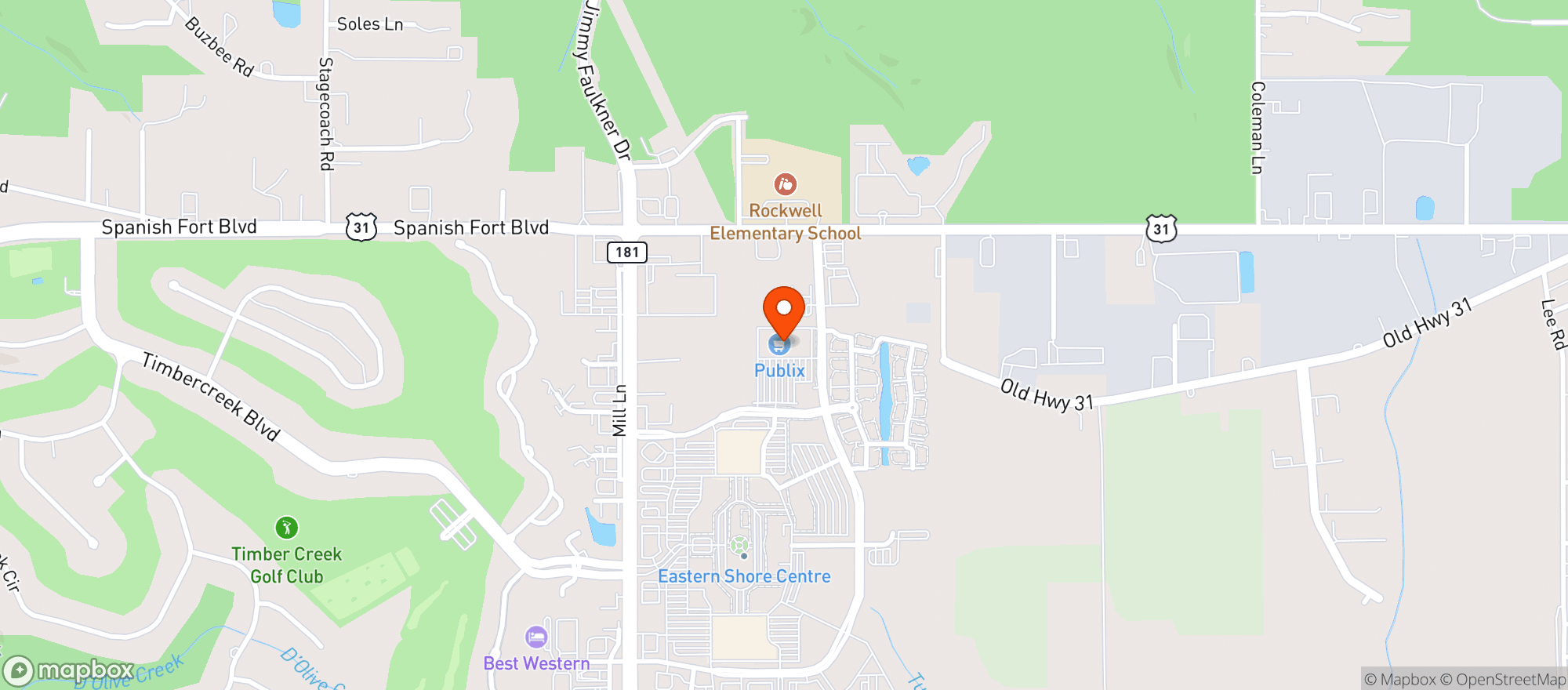 Map showing Publix