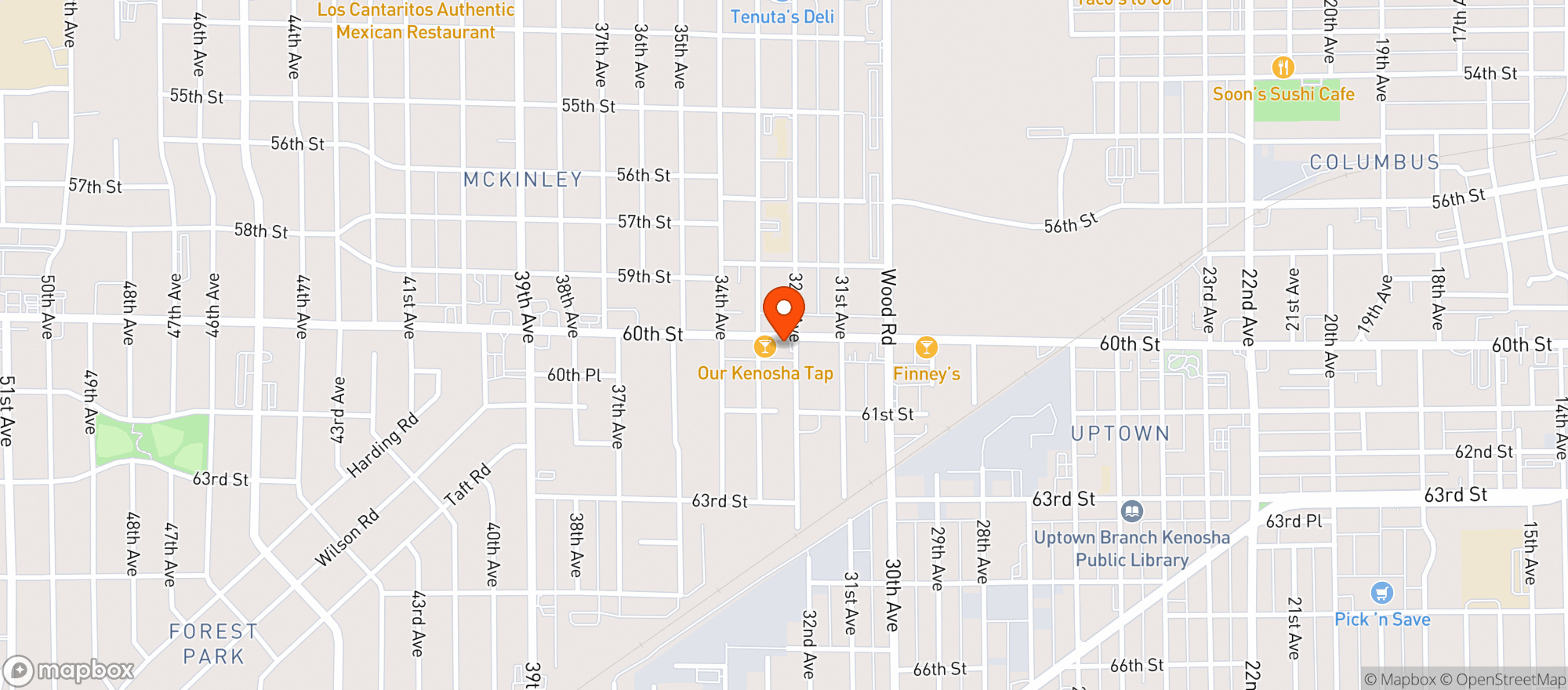Map showing Westown Foods Ii
