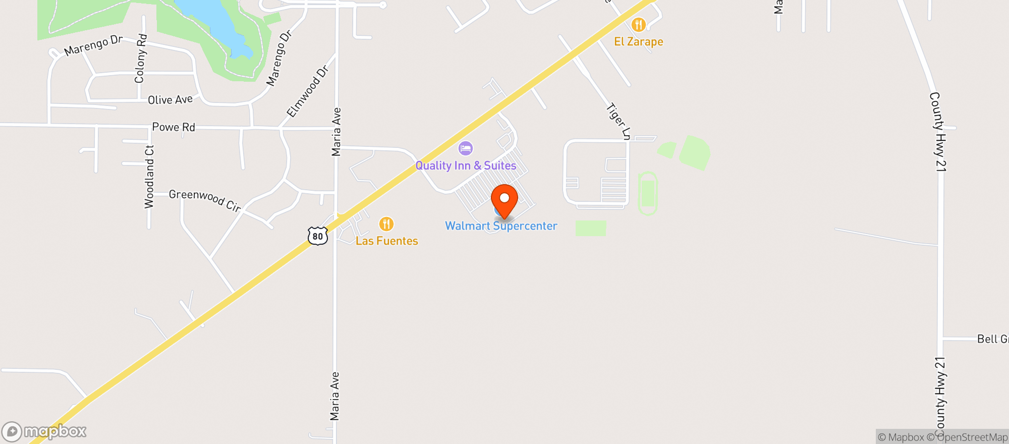 Map showing Walmart Supercenter