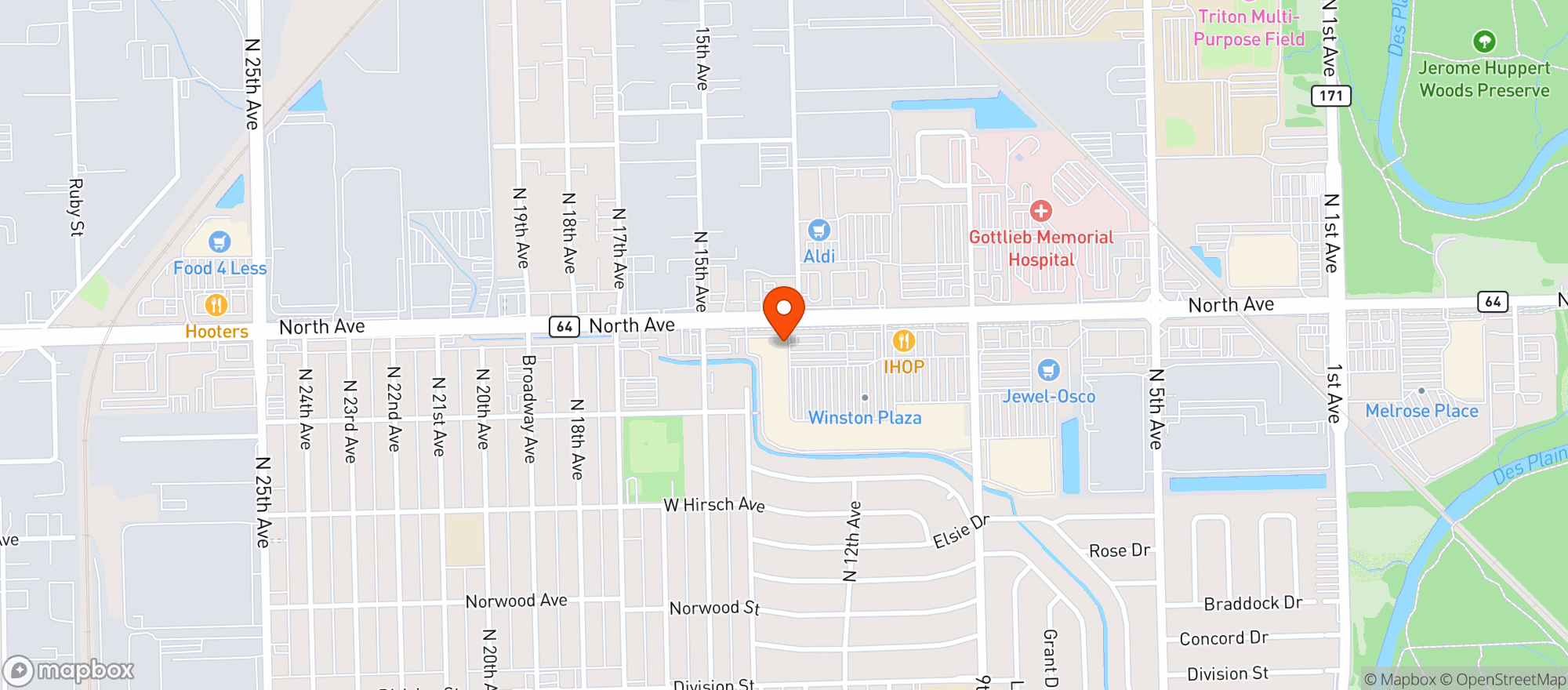 Map showing Vitamin Shoppe - Melrose Park