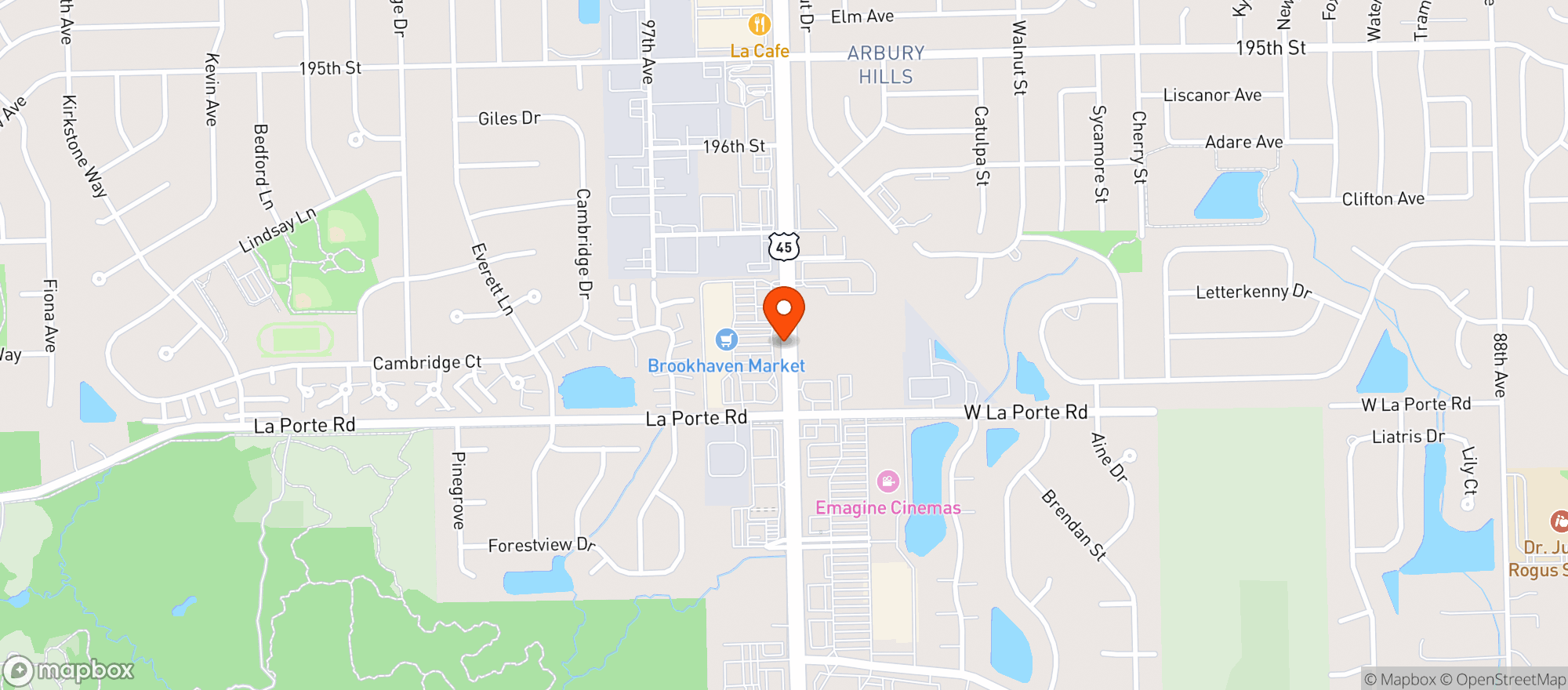 Map showing Brookhaven 