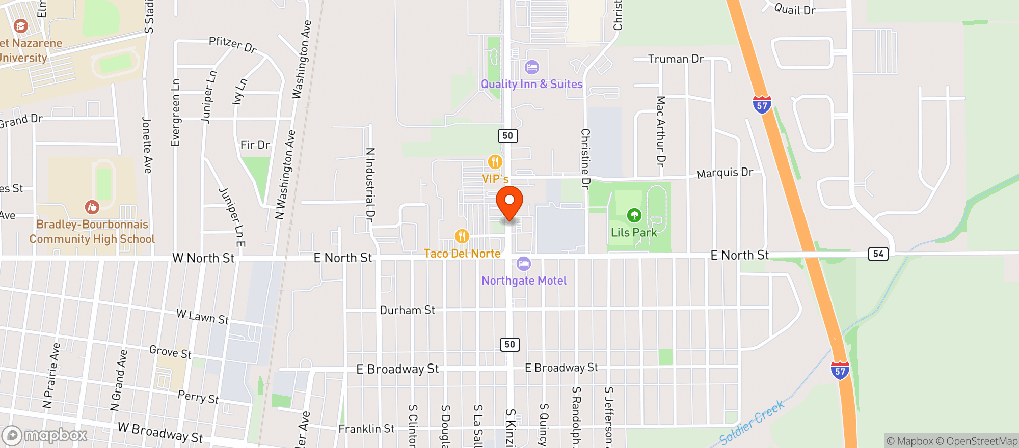 Map showing CIRCLE K