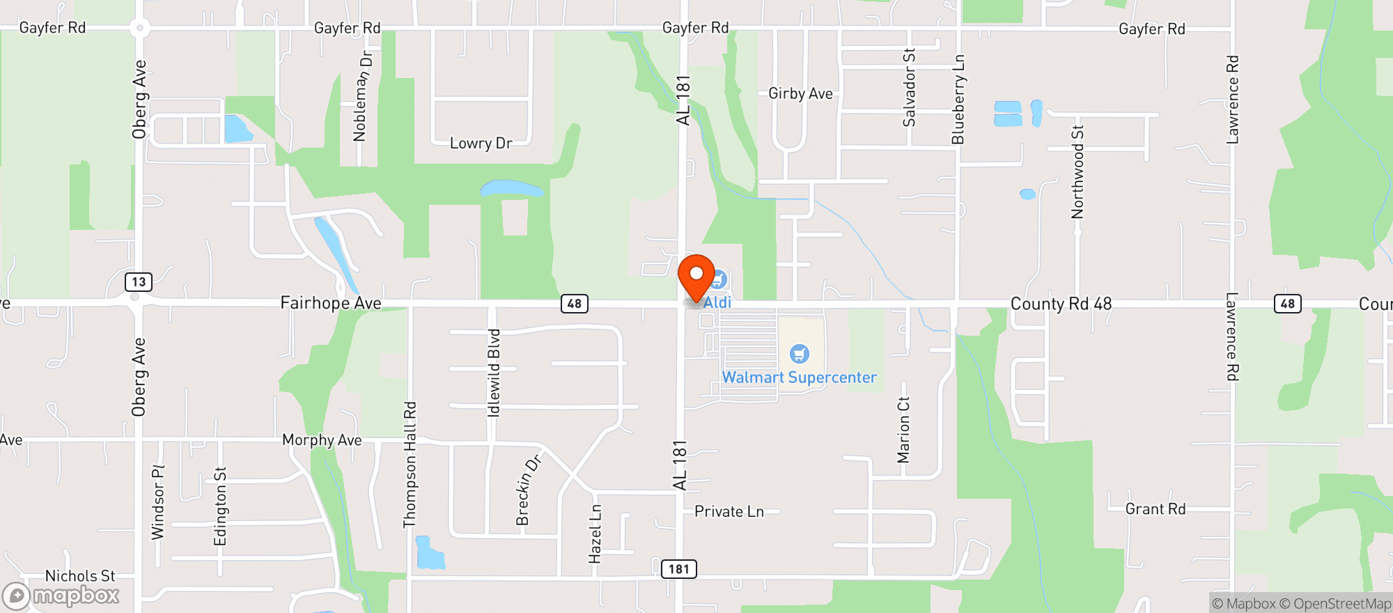 Map showing Walmart Supercenter