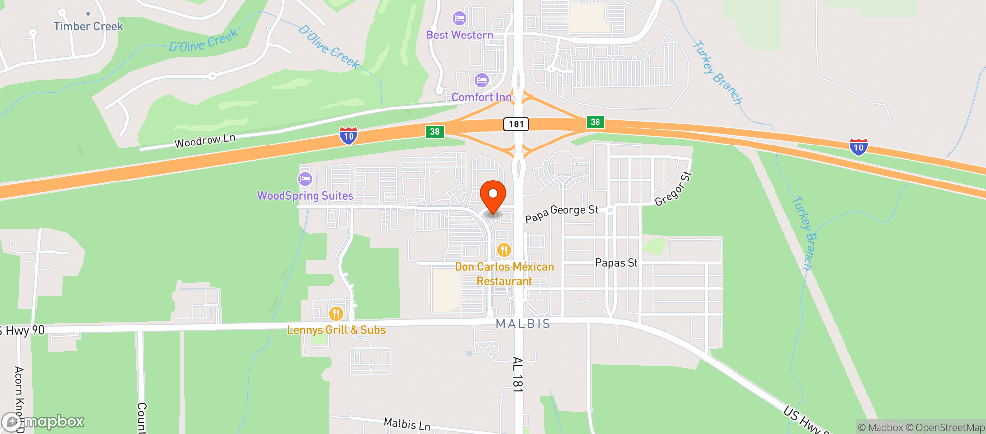 Map showing Mellow Mushroom #61