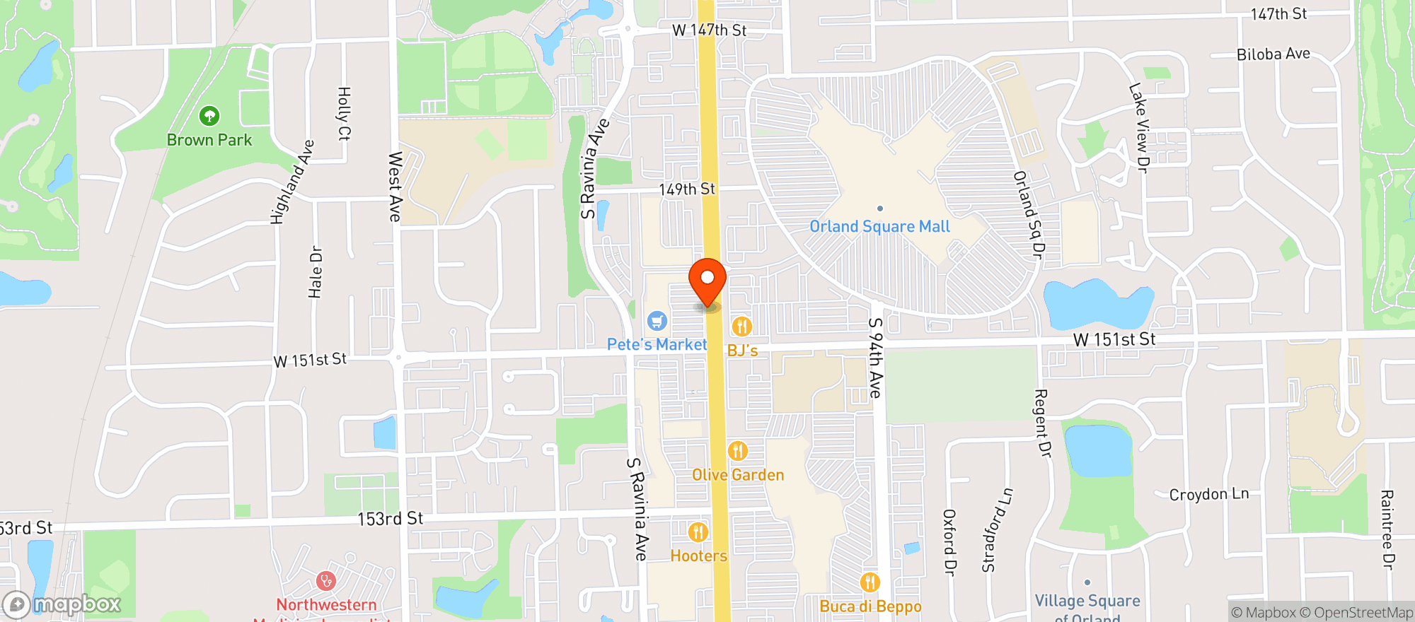 Map showing Petes Fresh Market