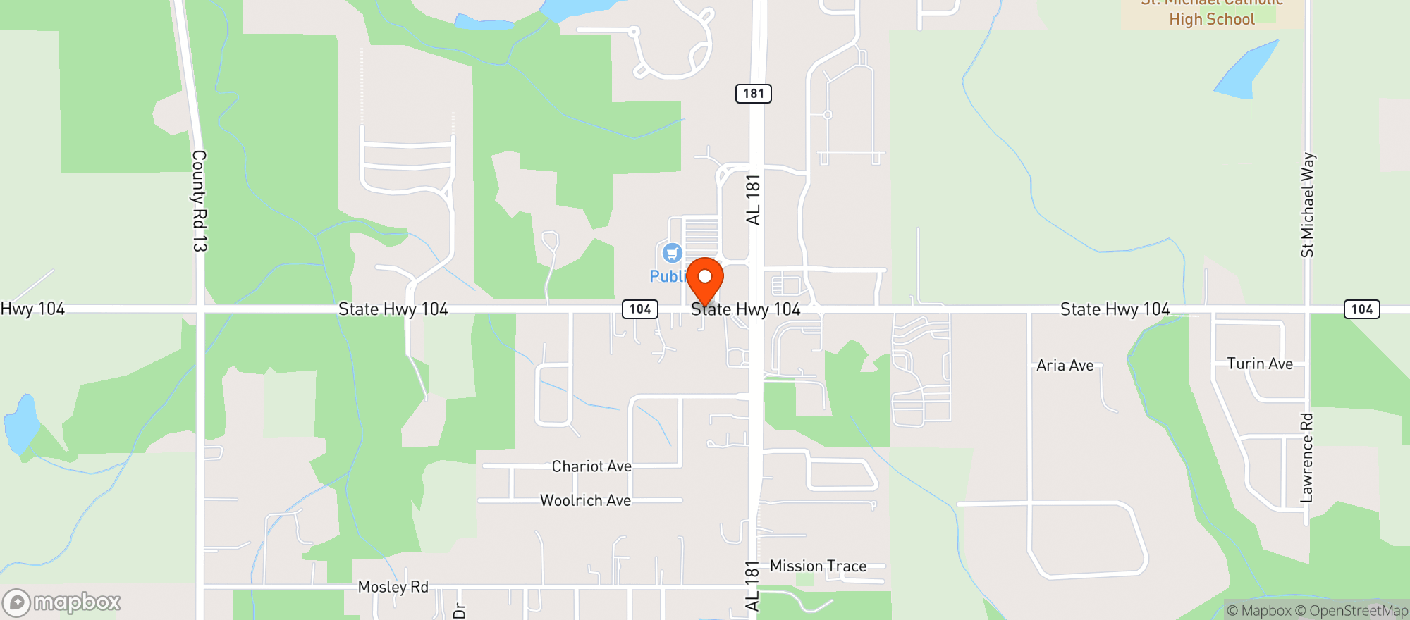 Map showing Publix Super Market