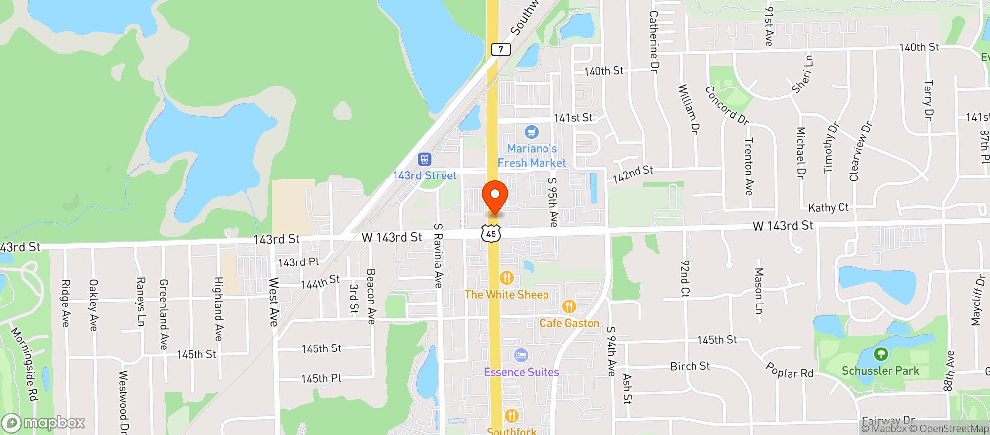 Map showing Orland Mart