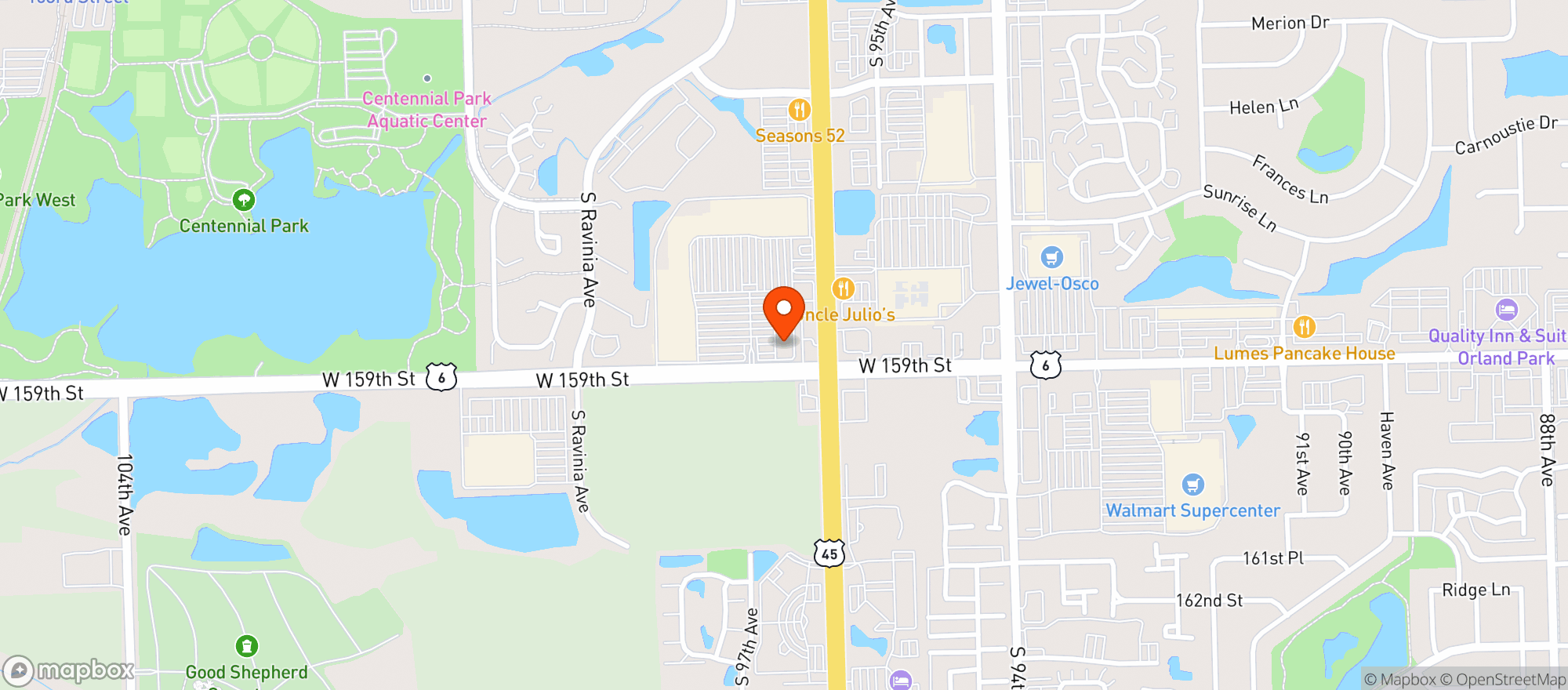 Map showing Buffalo Wild Wings Gril #3126