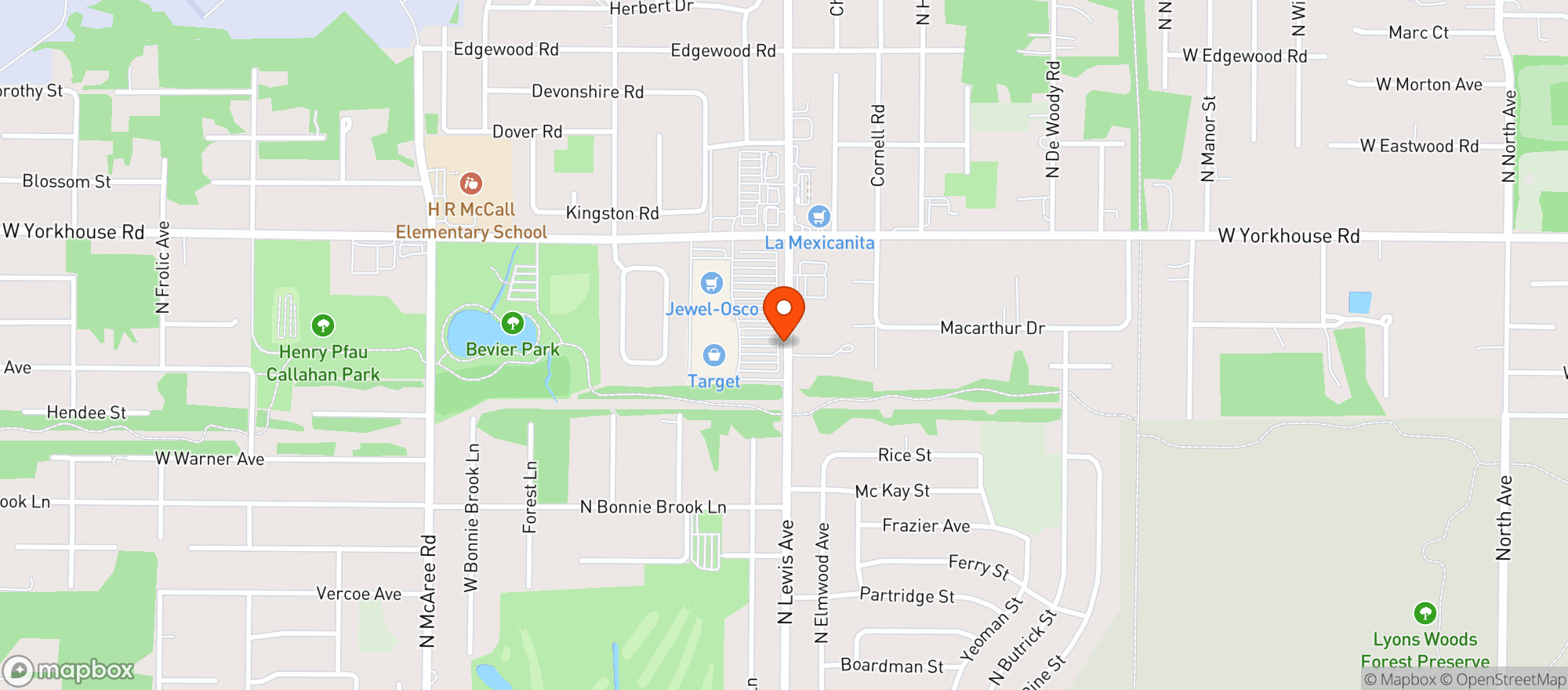 Map showing Target