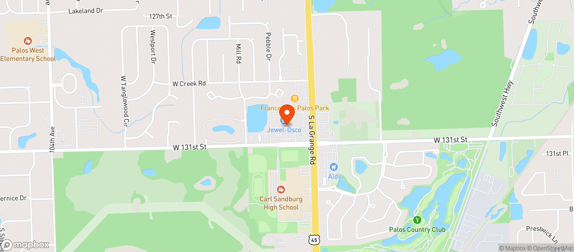 Map showing Jewel Osco