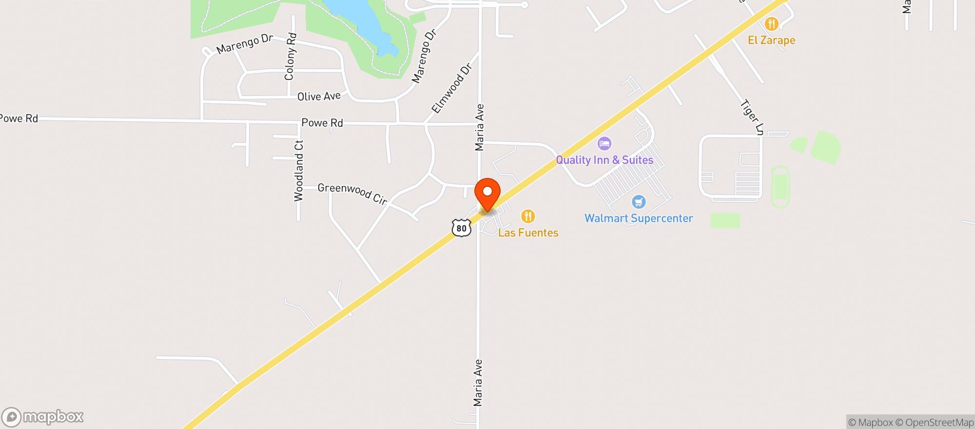 Map showing Texaco Food Mart