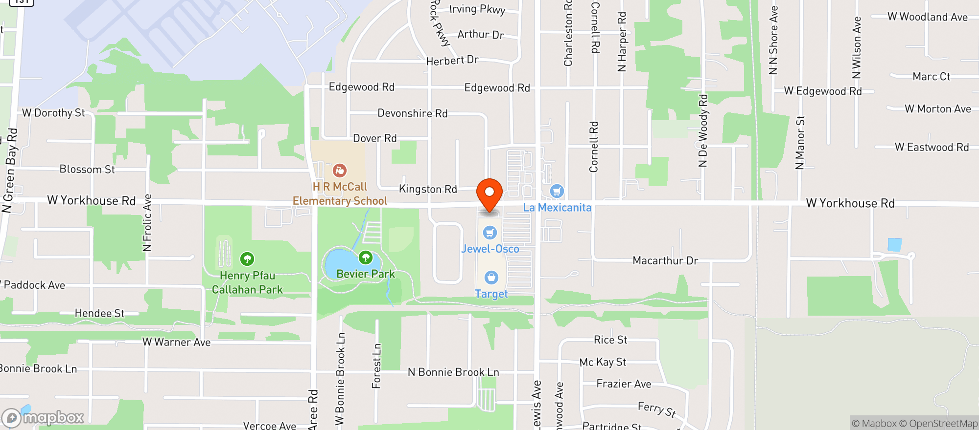 Map showing Osco Drug #1424