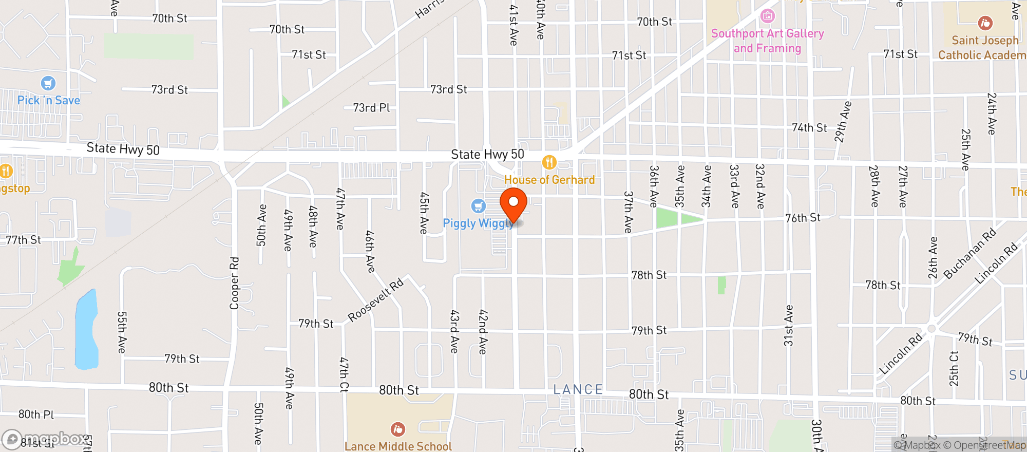 Map showing PIGGLY WIGGLY