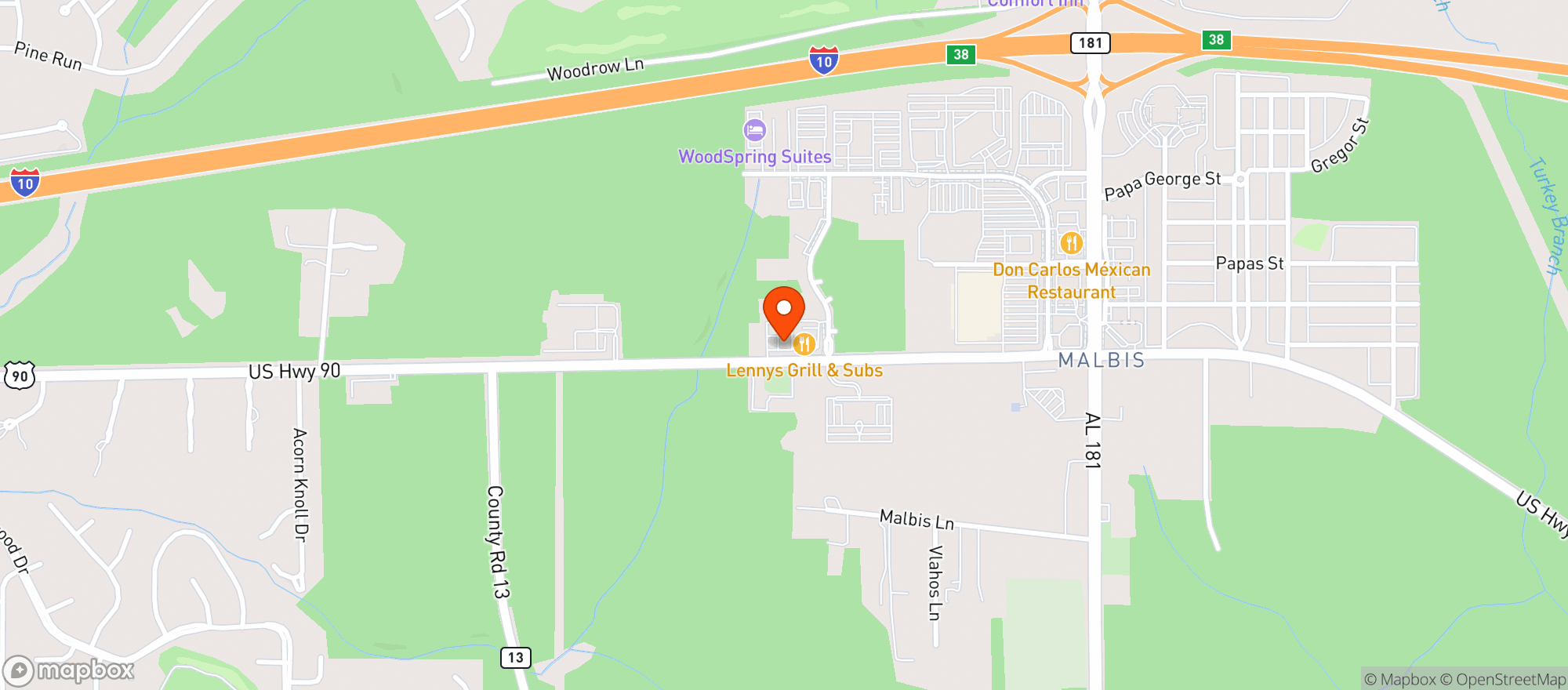 Map showing Rayzas Restaurant