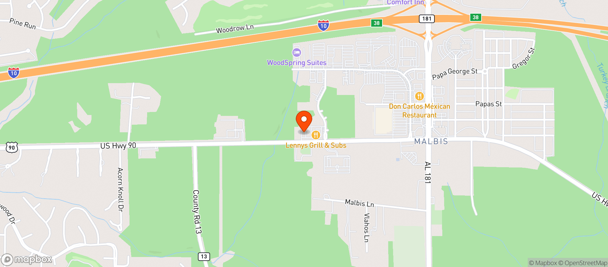 Map showing Legacy Spirits