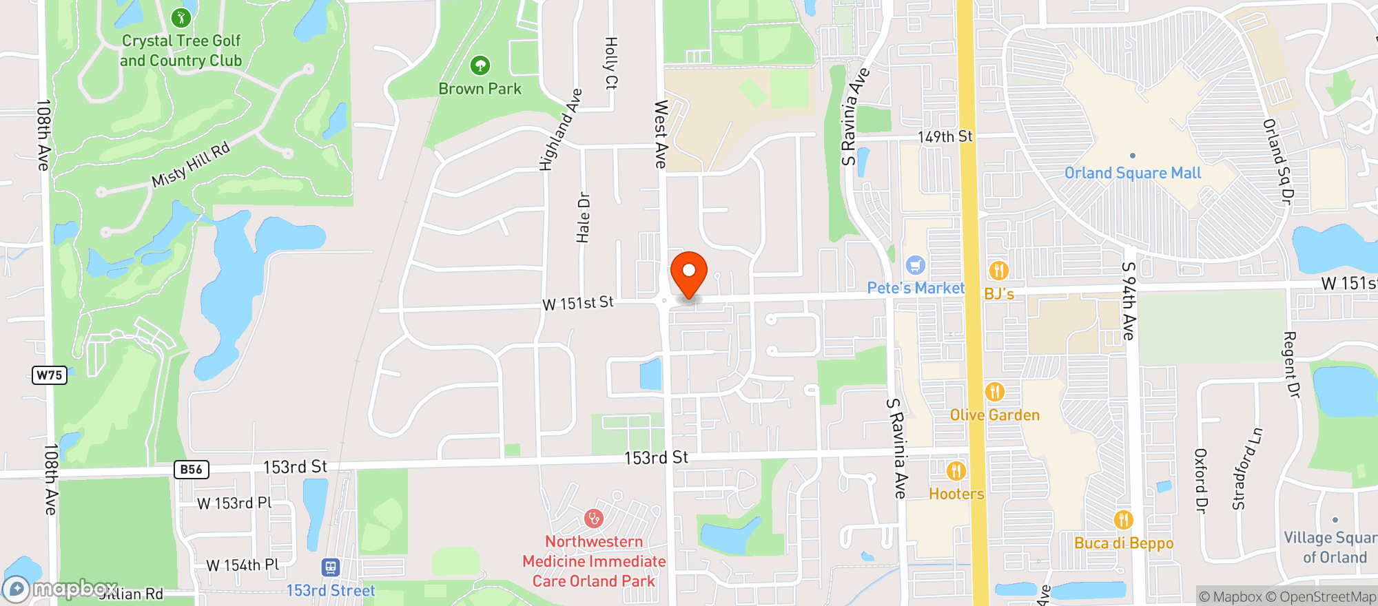Map showing Orlands Liquor Park