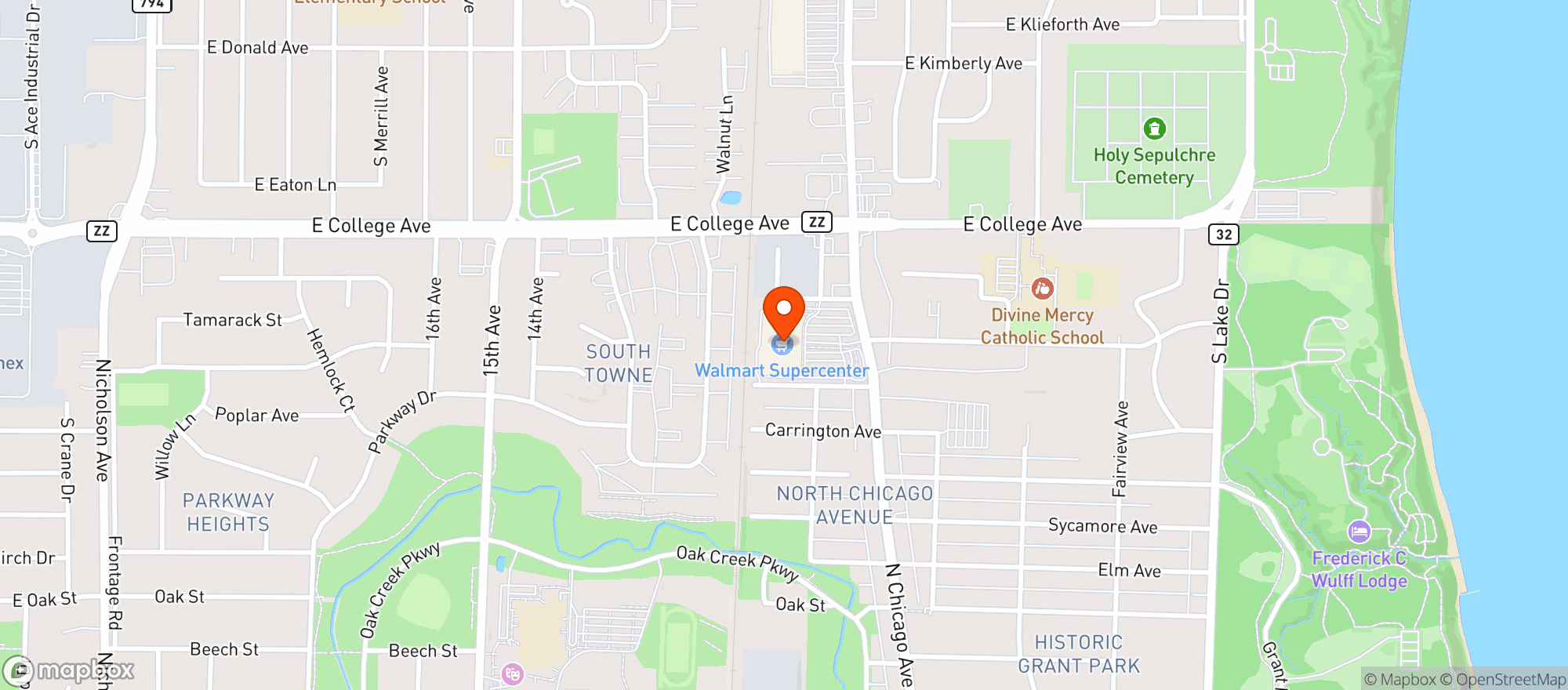 Map showing Walmart Supercenter