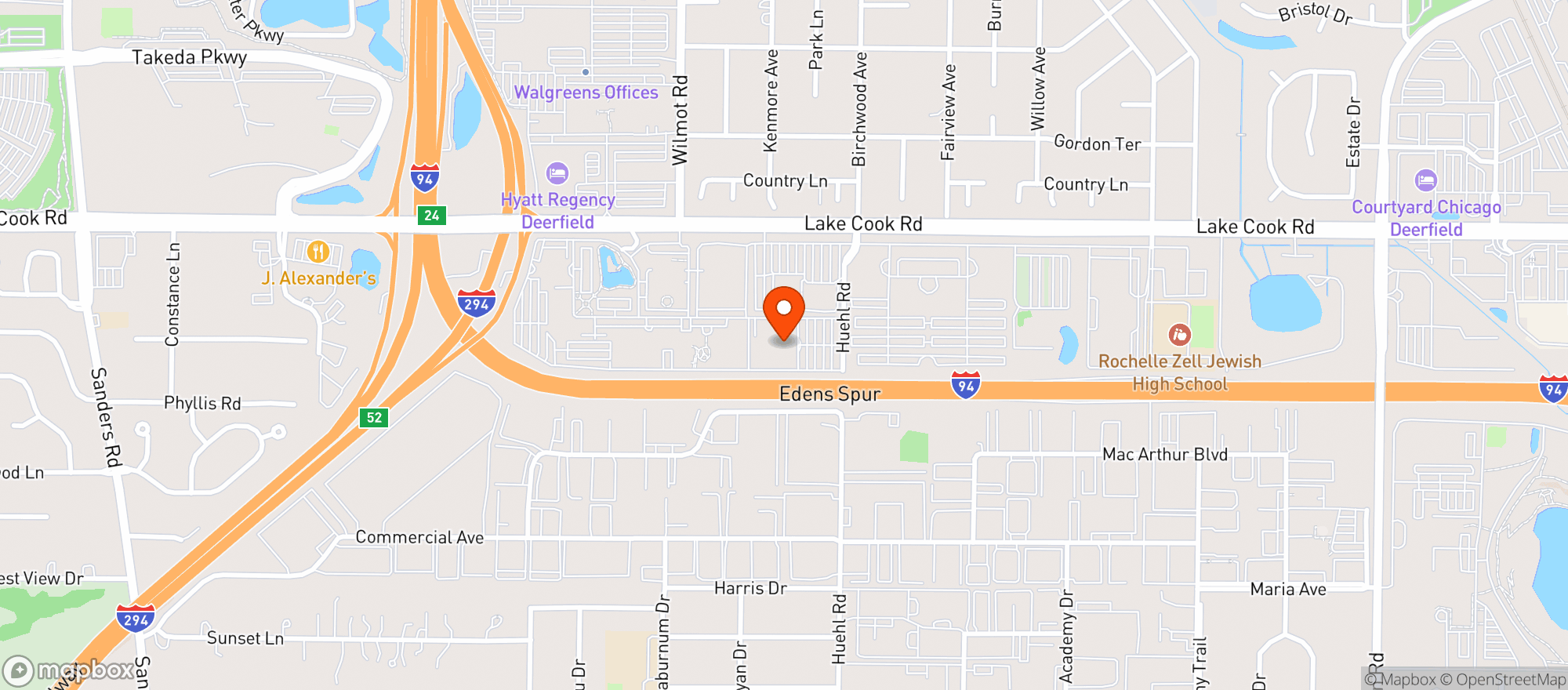 Map showing Embassy Suites - Deerfield