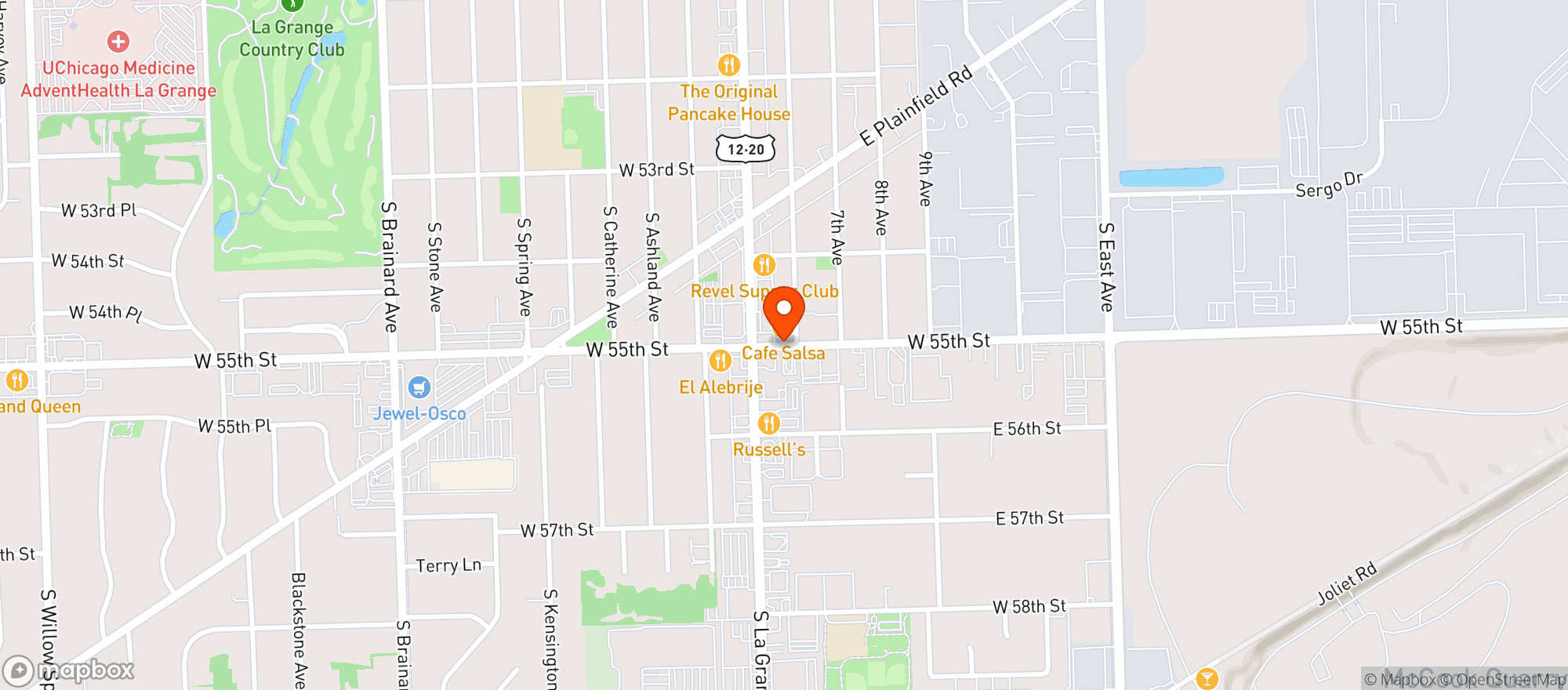 Map showing Cafe Salsa