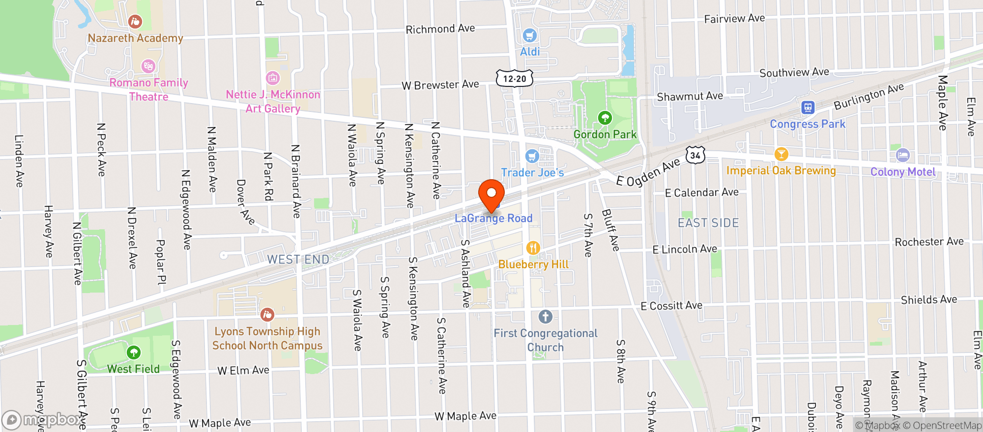 Map showing Lucca's Pizzeria