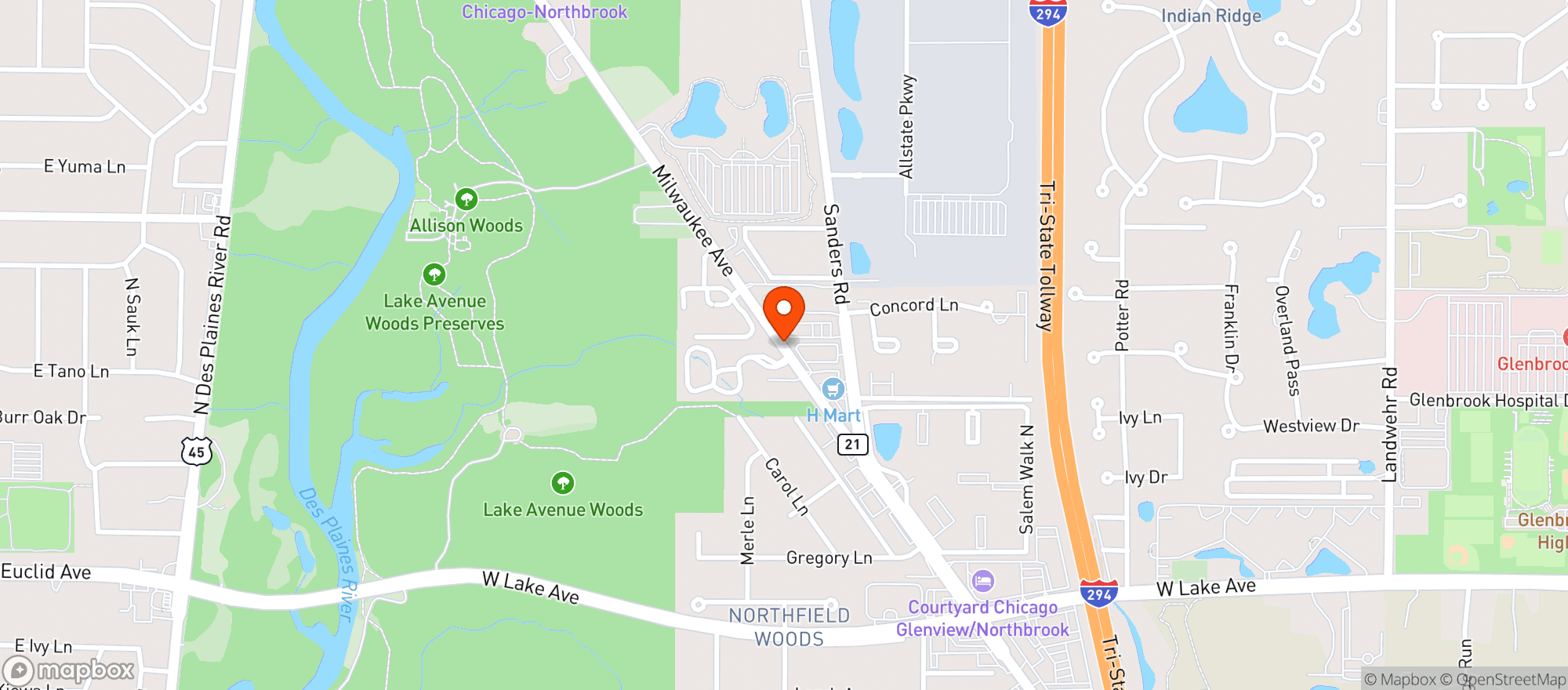 Map showing H Mart