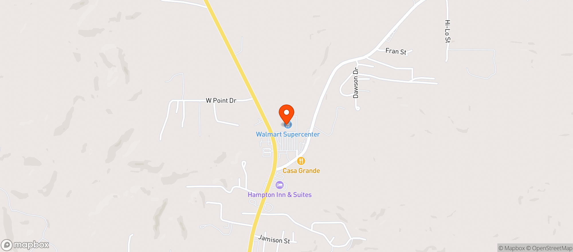 Map showing Walmart Supercenter