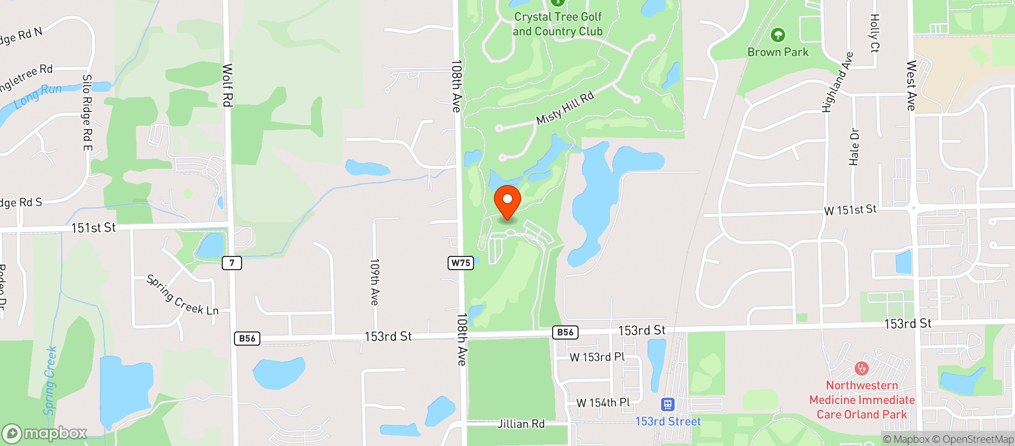 Map showing Crystal Tree Golf