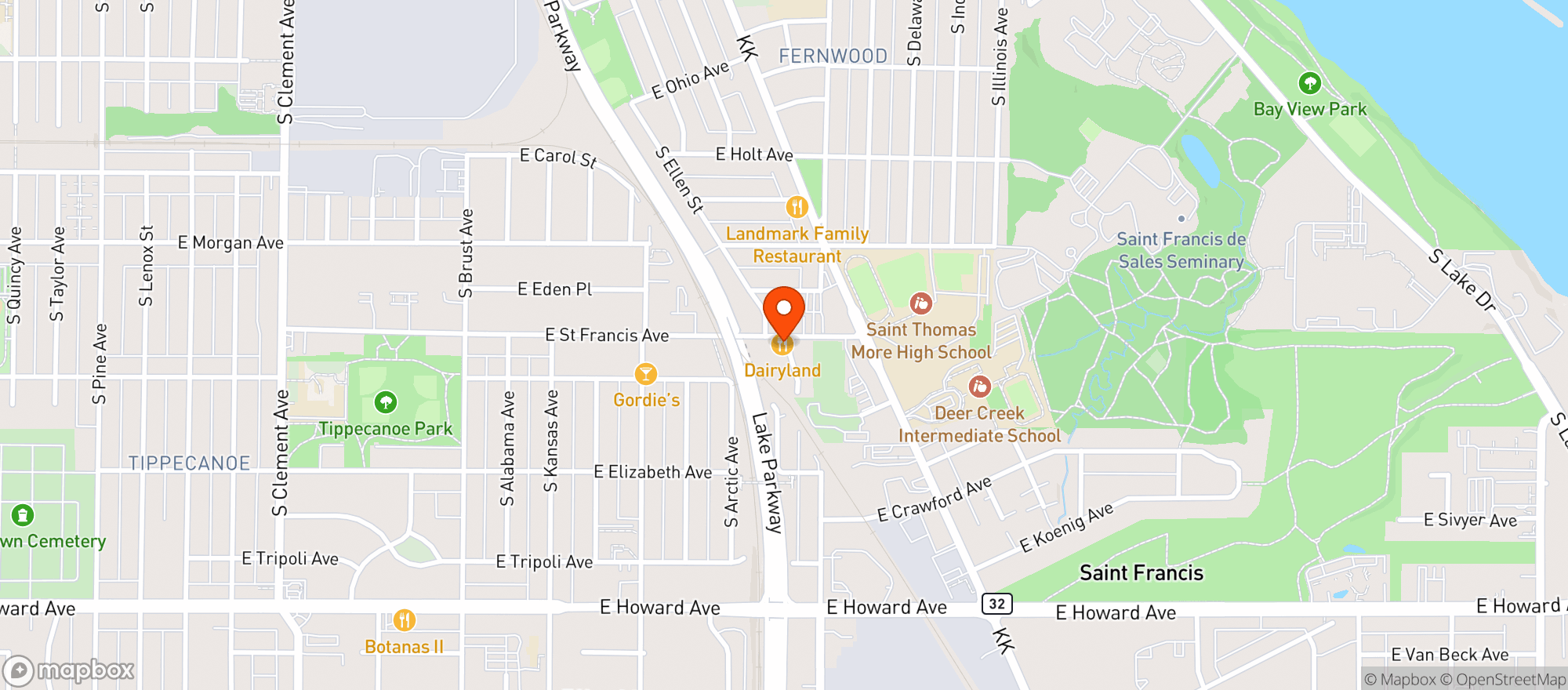Map showing Redbar