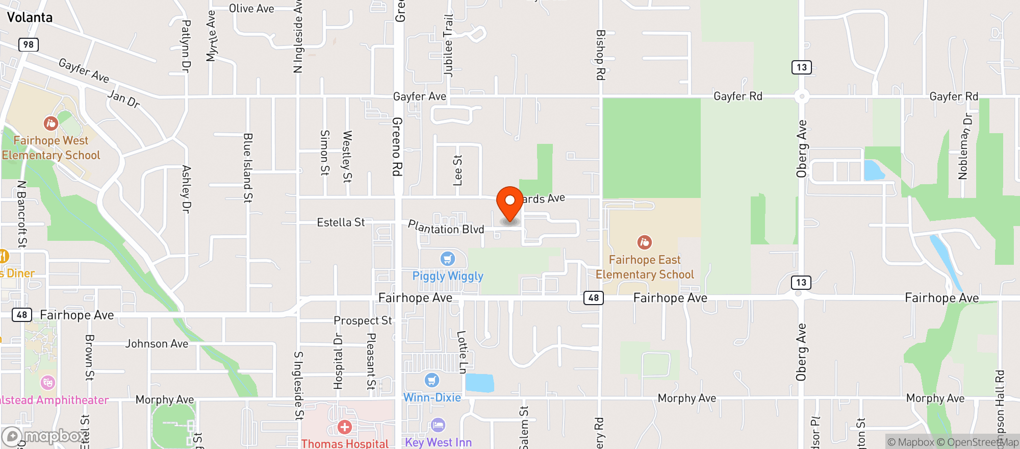 Map showing Piggly Wiggly #4