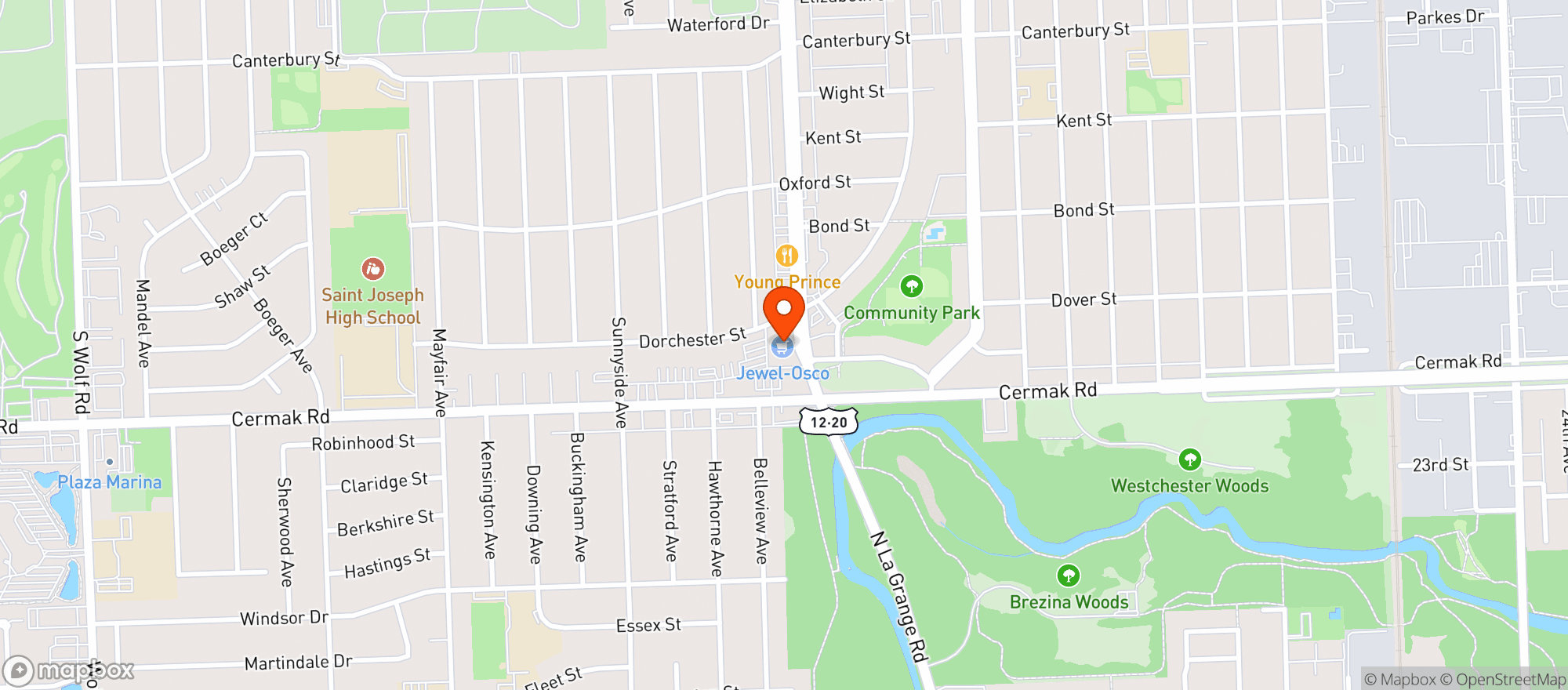 Map showing Jewel Osco #4228