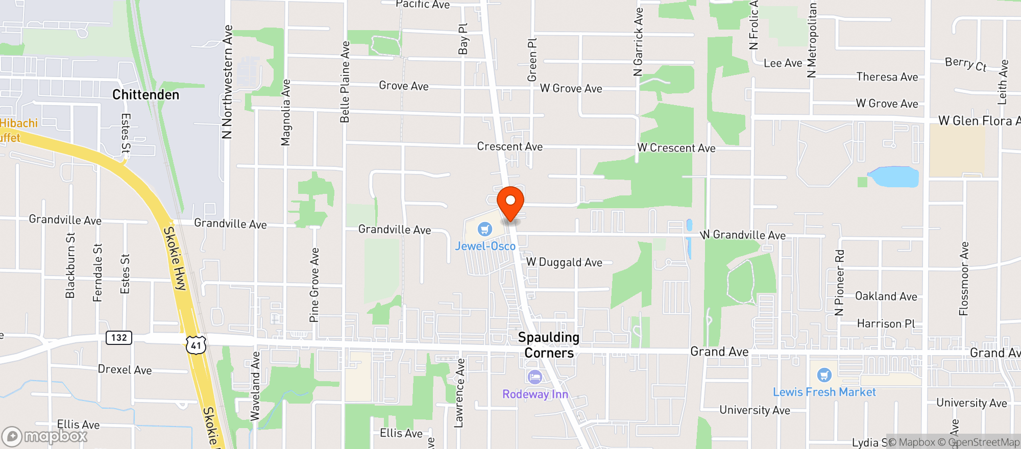 Map showing JEWEL OSCO