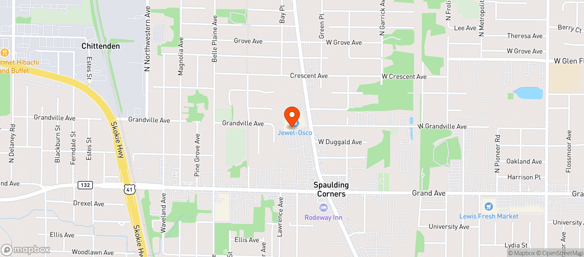 Map showing Osco Drug #4516