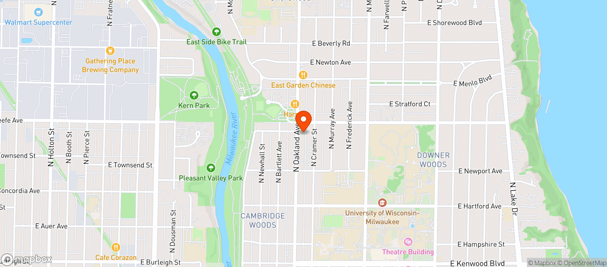 Map showing Otto's Beverage Center
