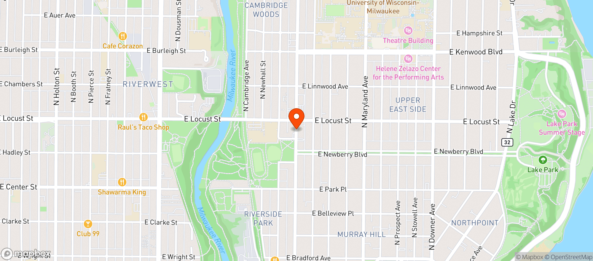 Map showing The Miramar Theatre