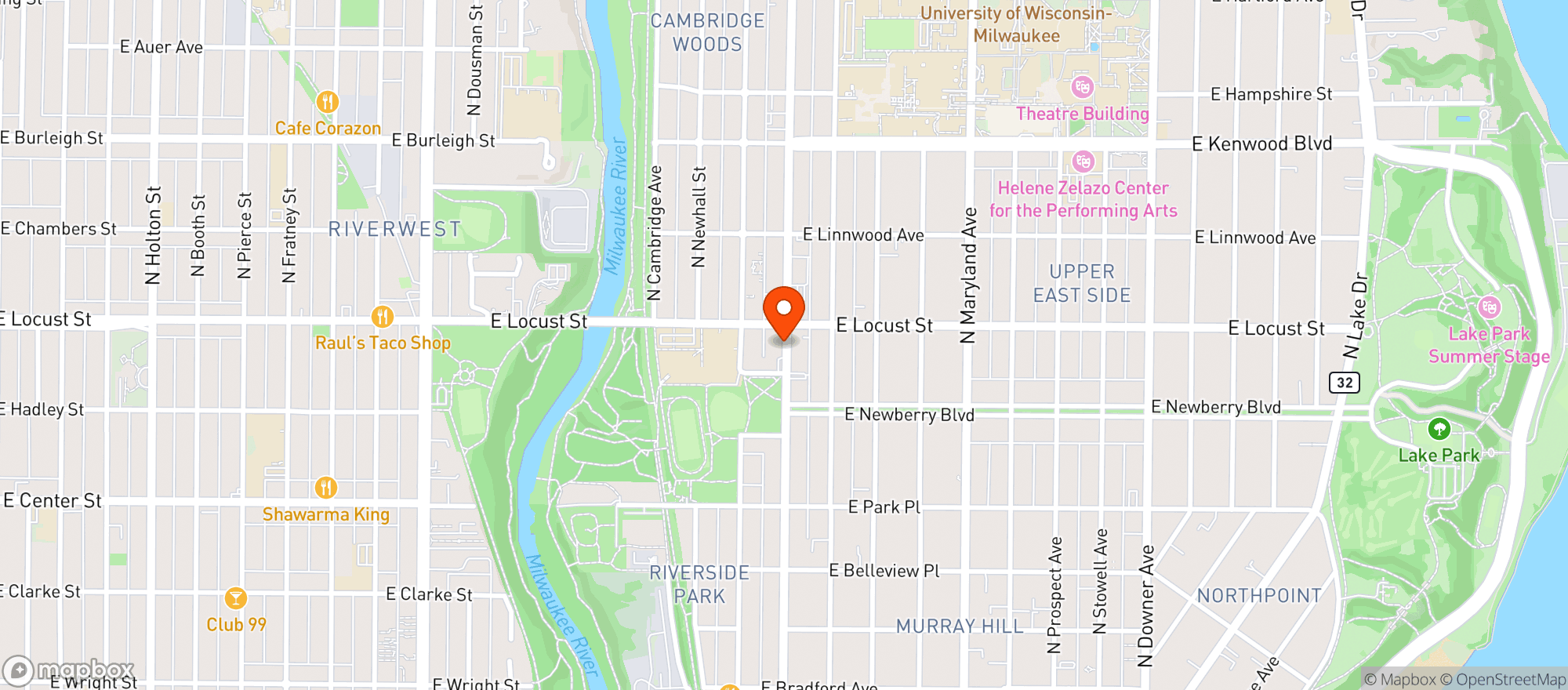 Map showing Gilbert Liquor Store