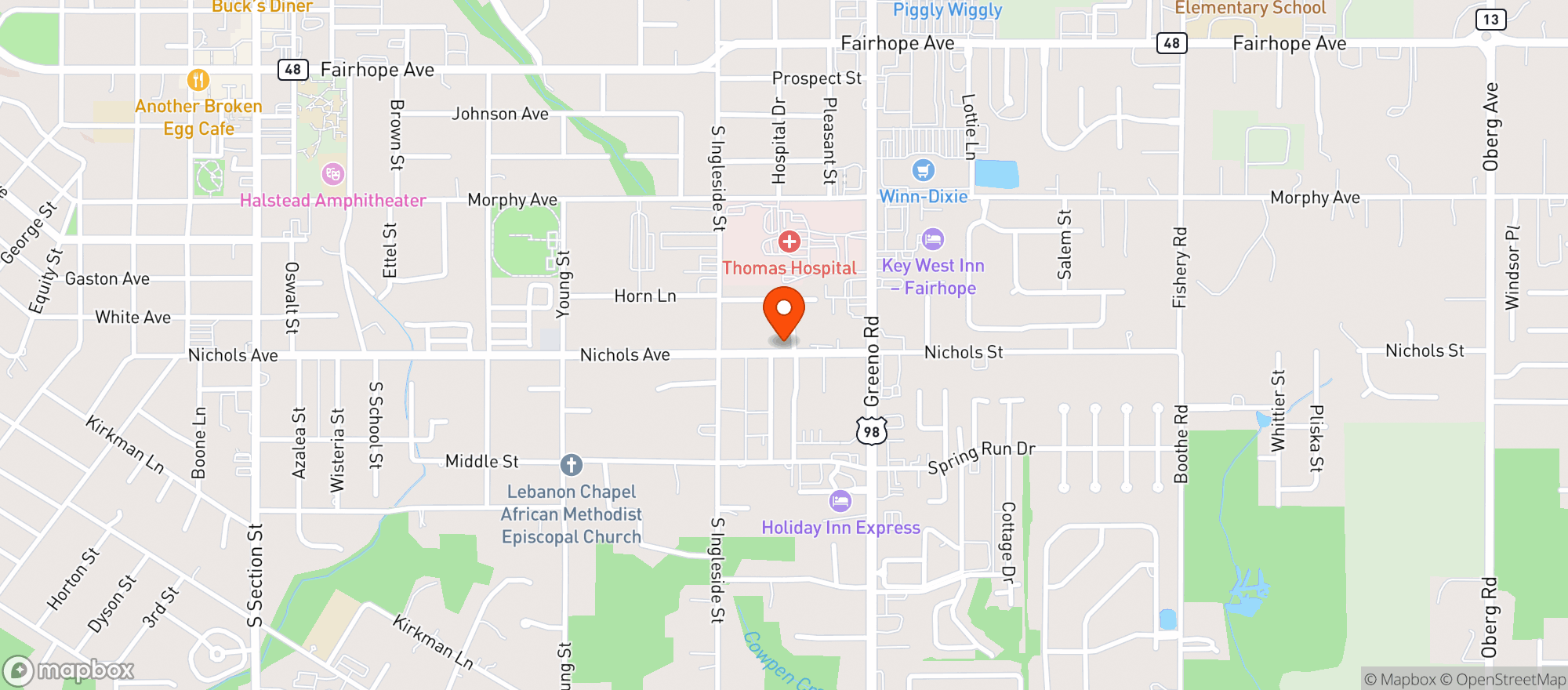 Map showing District Hall
