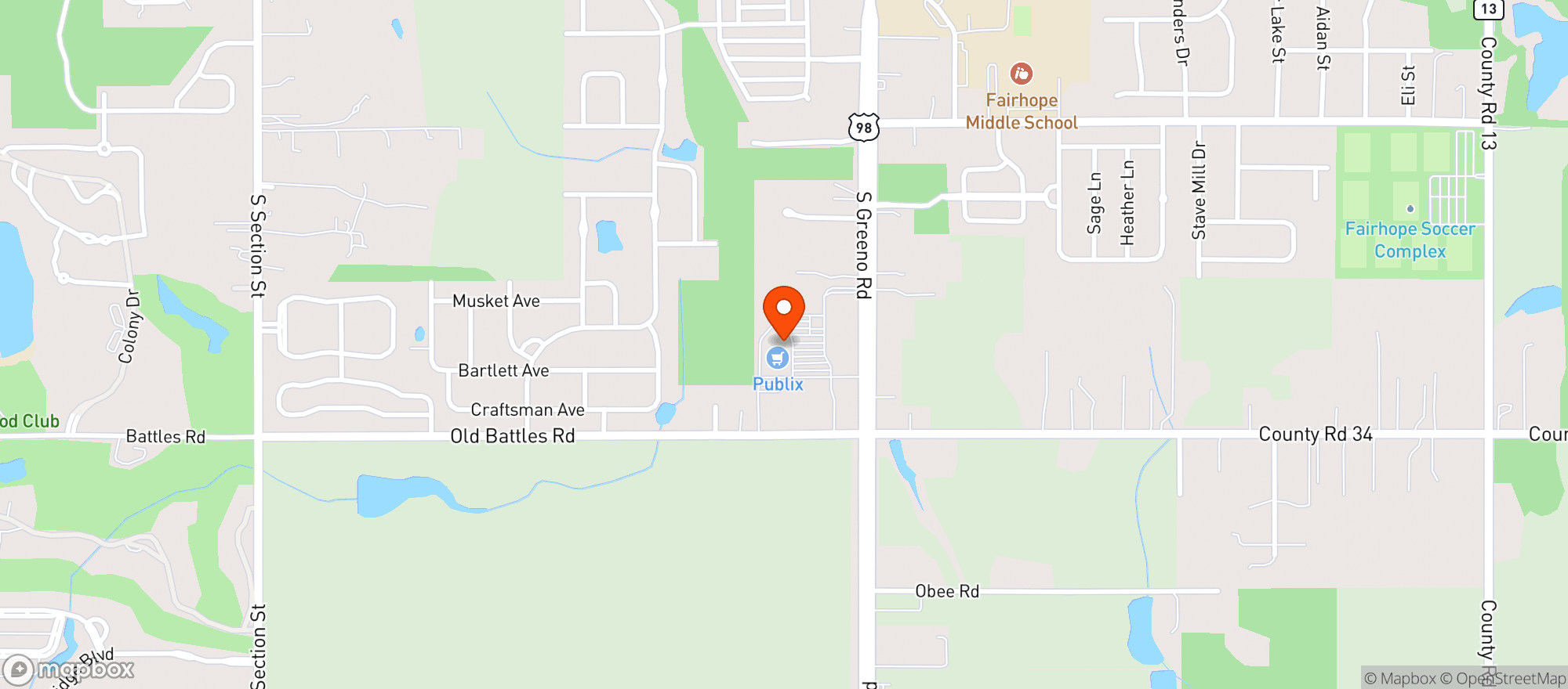 Map showing Kathys Package Store
