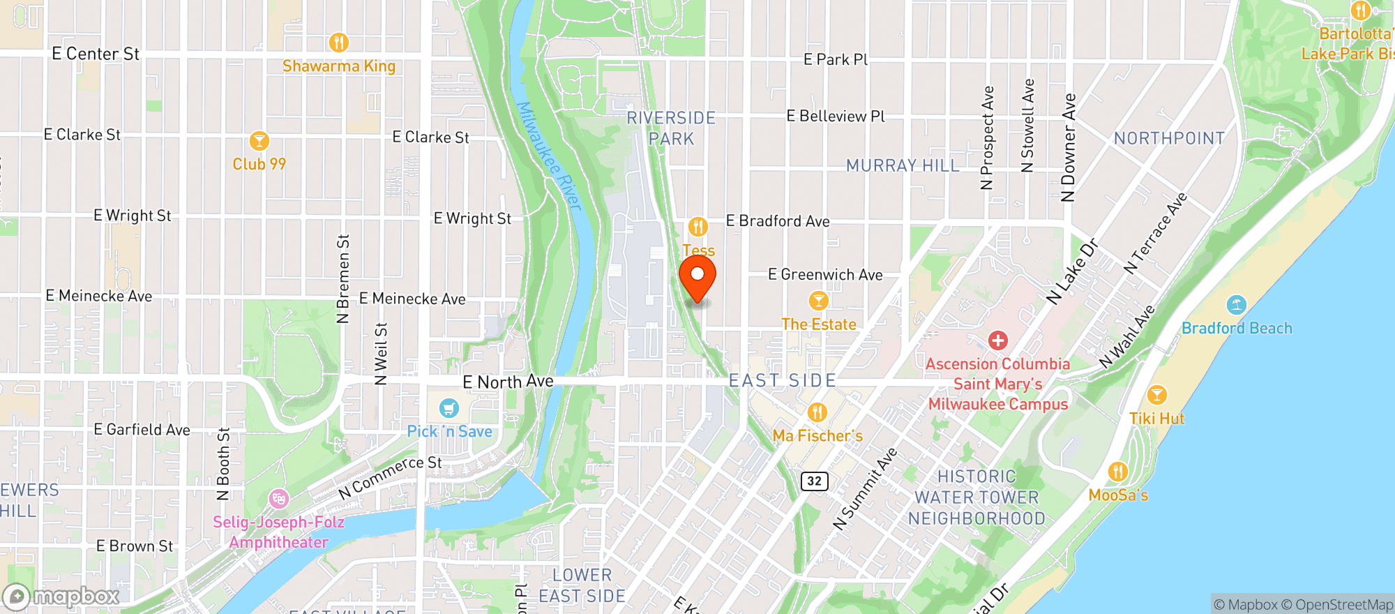 Map showing Champion S Pub