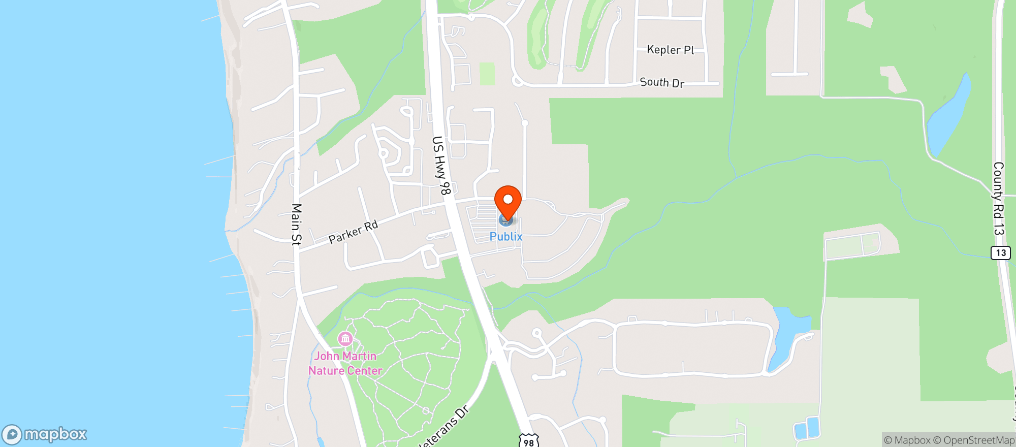 Map showing Publix